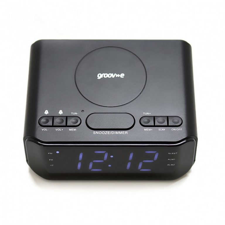 Groove Atlas Alarm Clock Radio & Charger GVWC06BK