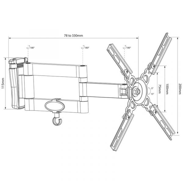 AV Link Wall Mount Double Arm for 13" to 32" TV's 129512