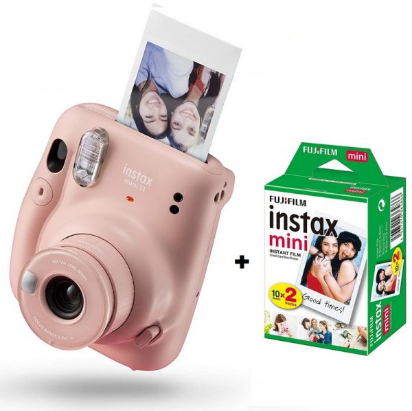 Instax Mini 11 Camera Kit with 20 Pk Film - Blush Pink