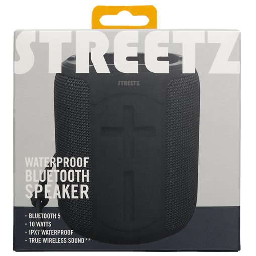 Streetz Black IPX7 Waterproof Bluetooth Speaker CM765