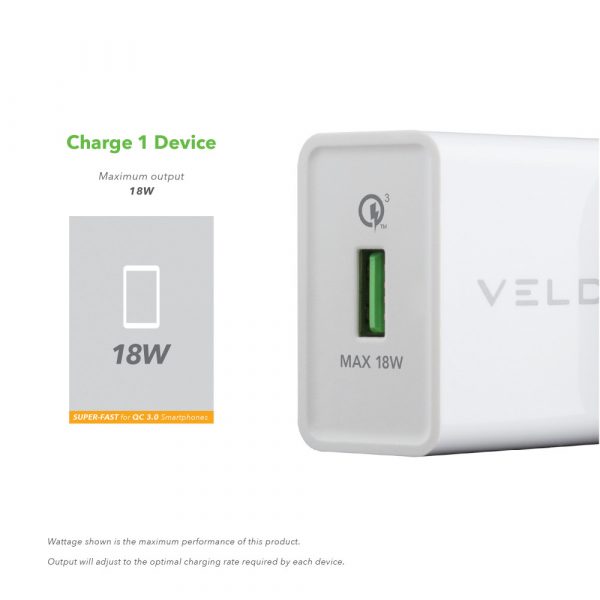 Veld Super-Fast 18W Charger | QC | VH18AW