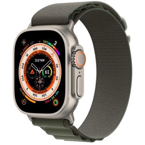 Apple Watch Ultra | 49mm | Titanium | Green Alpine Loop | Small MNHJ3B/A