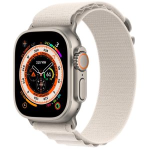 Apple Watch Ultra | 49mm | Titanium | Starlight Alpine Loop | Small