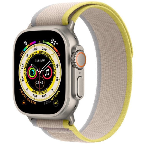 Apple Watch Ultra | 49mm | Titanium | Yellow Beige Trail Loop | S/M MNHK3B/A