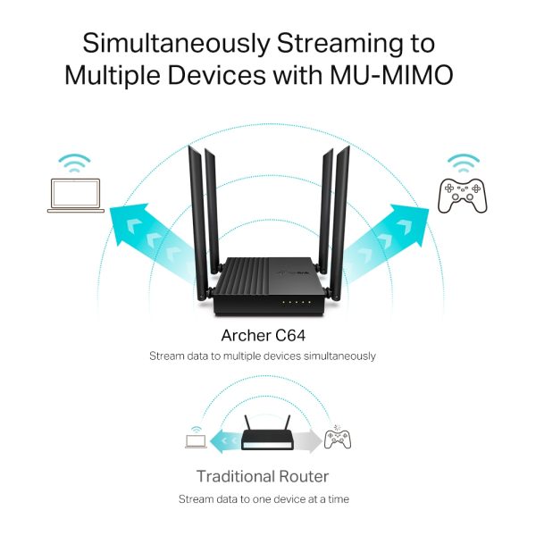 TP Link Archer AC1200 MU-MIMO Router Dual Band ARCHER C64 1