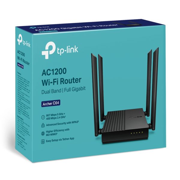 TP Link Archer AC1200 MU-MIMO Router Dual Band ARCHER C64 1
