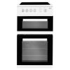 Beko 50cm Electric Cooker Ceramic Hob Double Oven White KDVC563AW 1