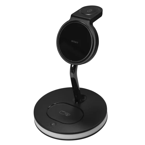 Deltaco 3-in-1 Magnetic Wireless Charger QI1041 1