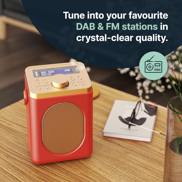 Majority Little Shelford Portable Radio with Bluetooth Red LSHDABREDUK 1