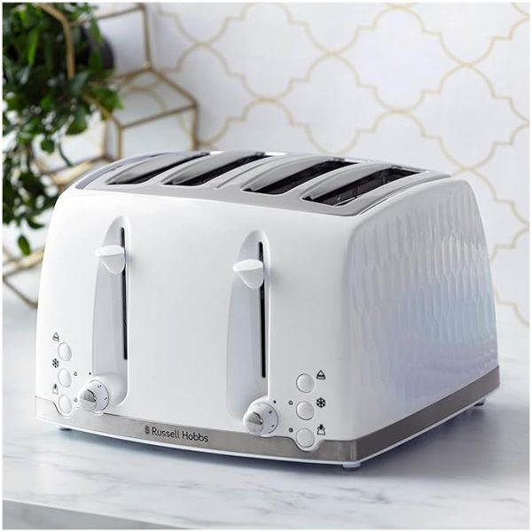 Russell Hobbs Honeycomb 4 Slice Toaster | White | 26070