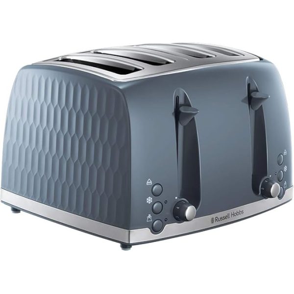 Russell Hobbs Honeycomb 4 Slice Toaster | Grey | 26073