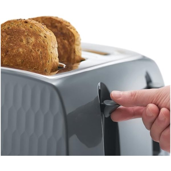 Russell Hobbs Honeycomb 4 Slice Toaster | Grey | 26073