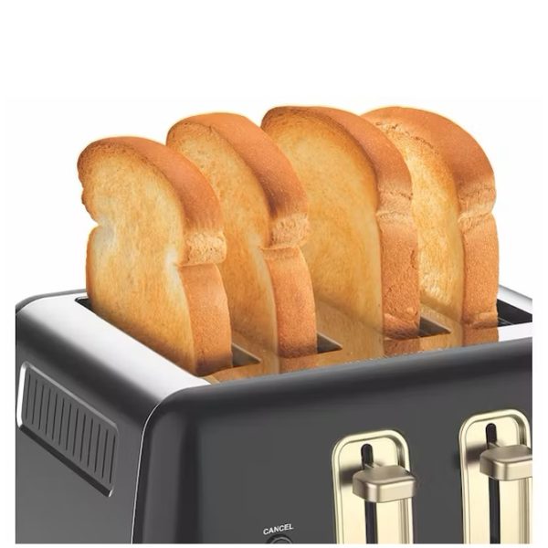 Morphy Richards Ascend Toaster | 4 Slice | Black & Soft Gold | 244022