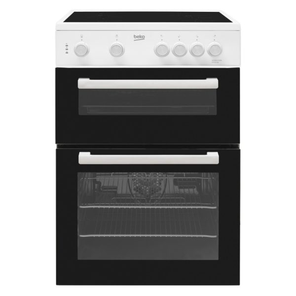 Beko 60cm Electric Cooker | Ceramic Hob | Double Oven | White | KTC611W