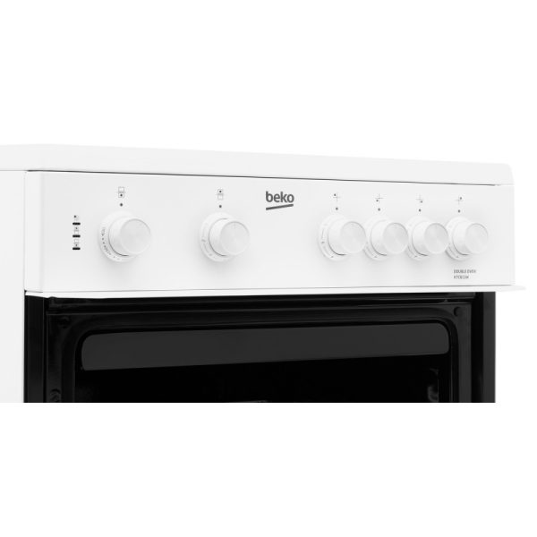 Beko 60cm Electric Cooker | Ceramic Hob | Double Oven | White | KTC611W