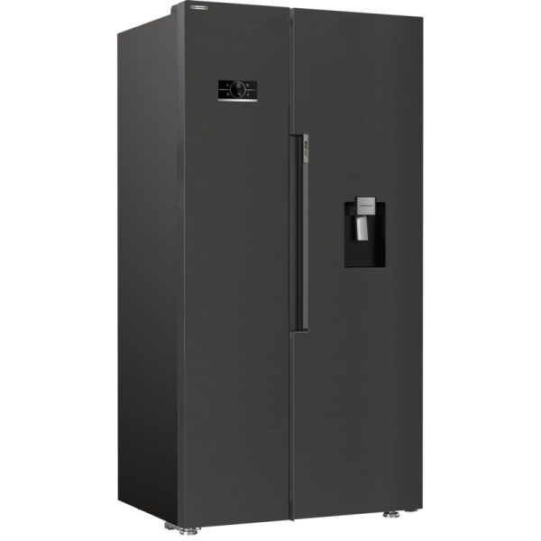 Beko American Style Fridge Freezer Black Steel ASD2442VPZ 1