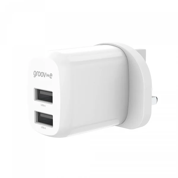 Groov-E Dual USB-A Charger 2 Port 12W 1