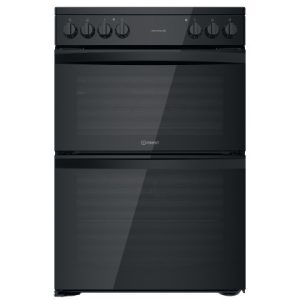 Indesit 60cm Electric Cooker | Double Oven | Black | ID67V9KMBUK