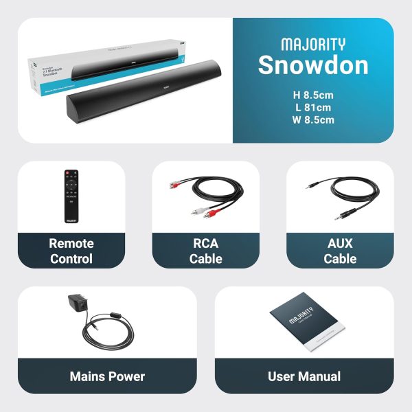 Majority 120W Bluetooth Soundbar SNOBARBLK2 1