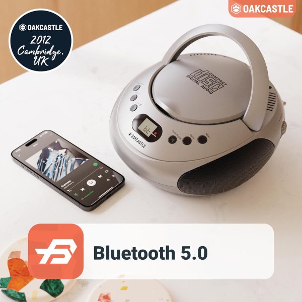 Oakcastle CD250 Bluetooth CD Player & Radio | Silver | 1000002940