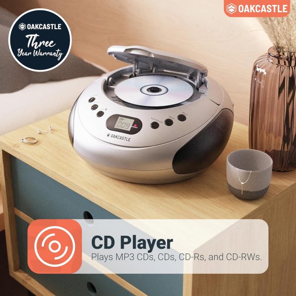 Oakcastle CD250 Bluetooth CD Player & Radio | Silver | 1000002940