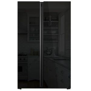 Powerpoint American Fridge Freezer Black Glass P9917SKBLG-E 1