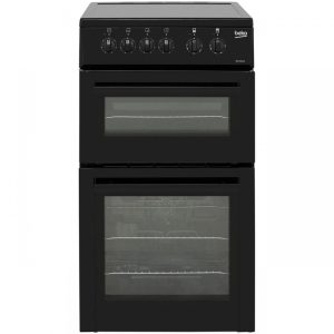 Beko 50cm Electric Cooker | Ceramic Hob | Twin Cavity | Black | KDVC563AK