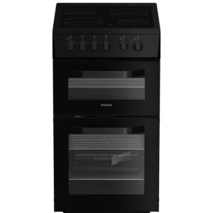 Hotpoint 50cm Double Oven | Black | HTE5VCB 1