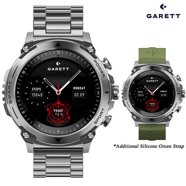 Garett Atom Silver Smartwatch | ATOMSilver Steel