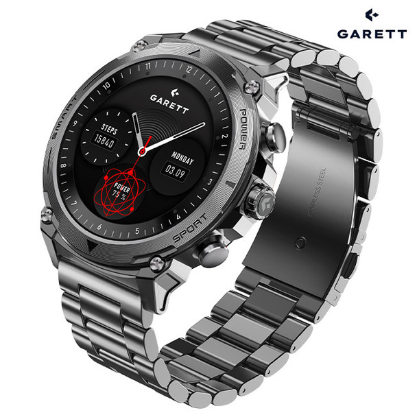 Garett Atom Silver Smartwatch | ATOMSilver Steel