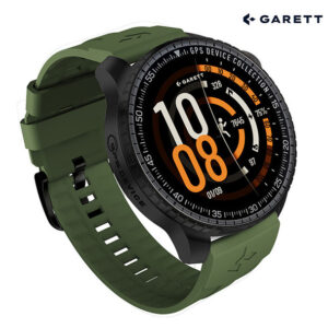 Garett Compass GPS Black Smartwatch | Green Strap | CompassGPSBlackSteel 1