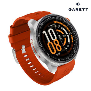 Garett Compass GPS Silver Smartwatch | Orange Strap | CompassGPSSilverSteel 1