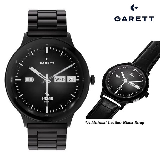 Garett Quantam Black Smartwatch | Quantum Black Steel