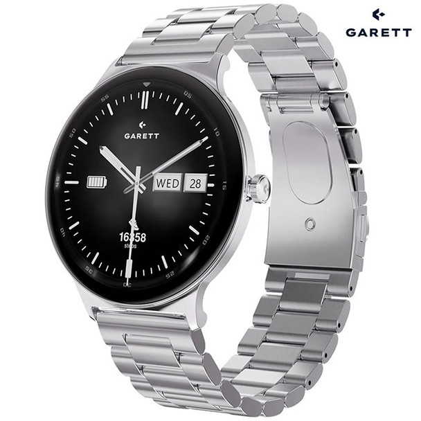 Garett Quantam Silver Smartwatch | Quantum Silver Steel